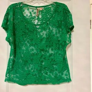 Lace shirt size Large, very soft and beautiful fabric.